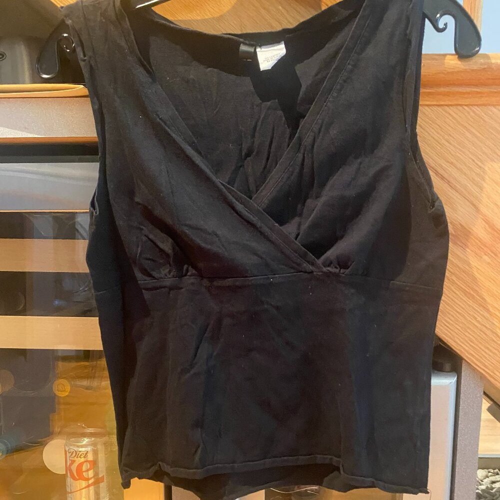 Black V neck top by Divided, Size 10